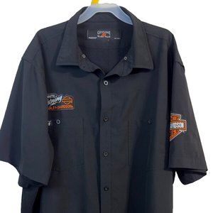 Genuine Workwear Harley Davidson Staff Shirt Men's L Black Vented Chattanooga TN